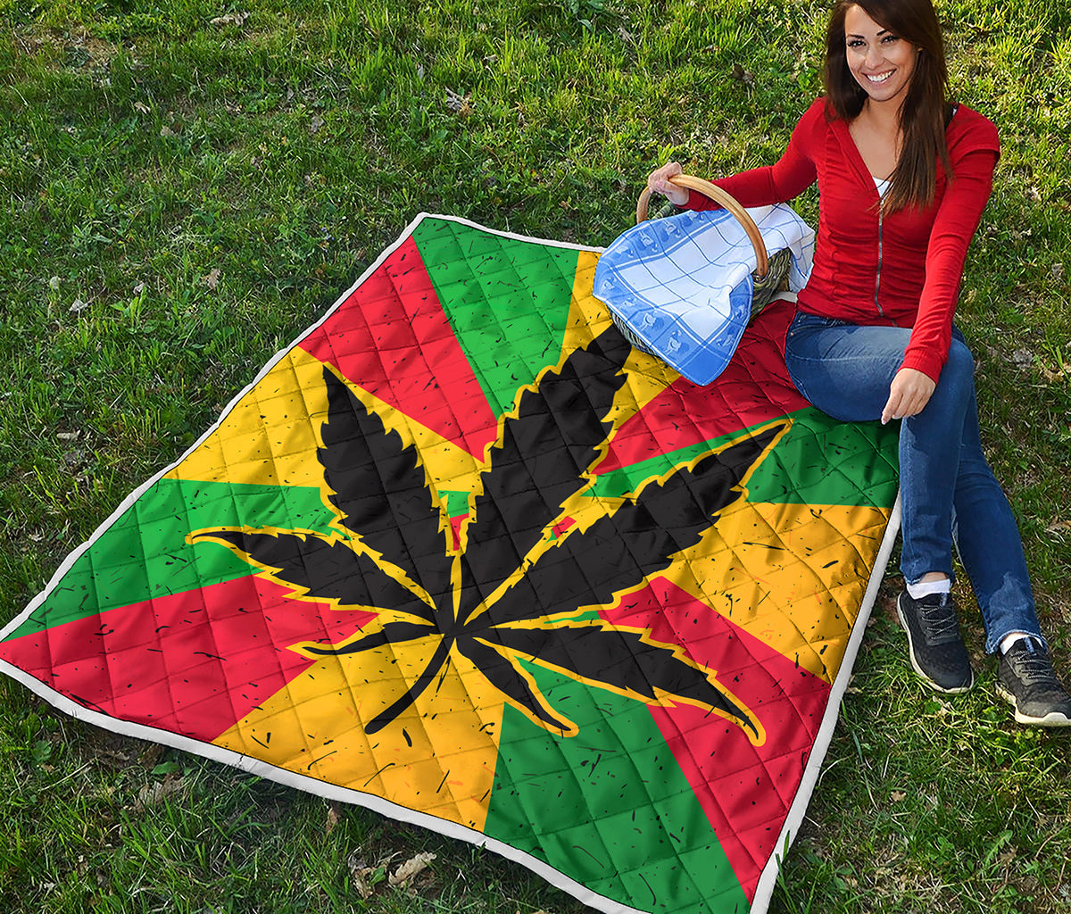Cannabis Rasta Print Quilt