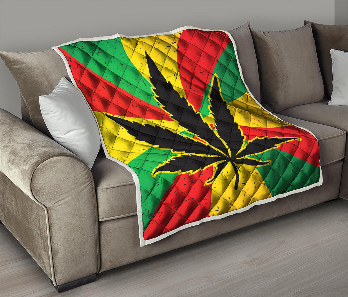 Cannabis Rasta Print Quilt