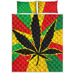 Cannabis Rasta Print Quilt Bed Set