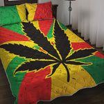 Cannabis Rasta Print Quilt Bed Set