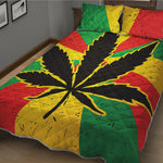 Cannabis Rasta Print Quilt Bed Set