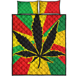 Cannabis Rasta Print Quilt Bed Set