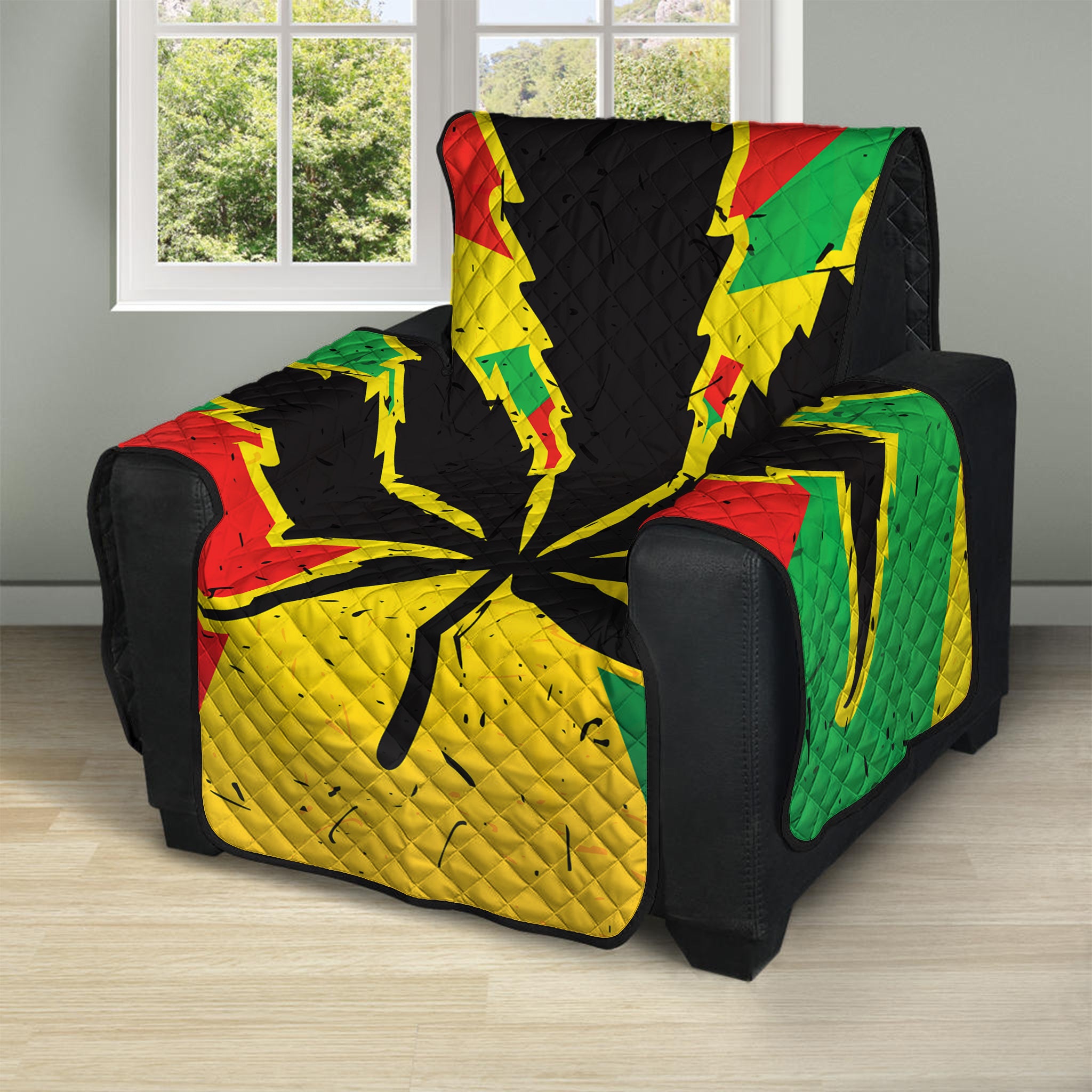 Cannabis Rasta Print Recliner Protector