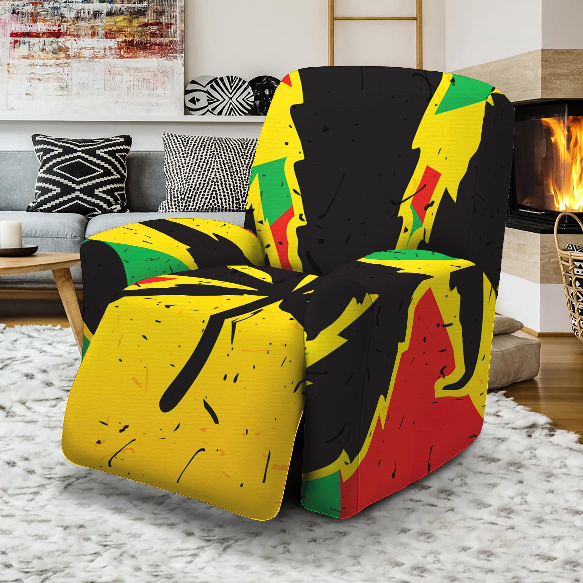 Cannabis Rasta Print Recliner Slipcover