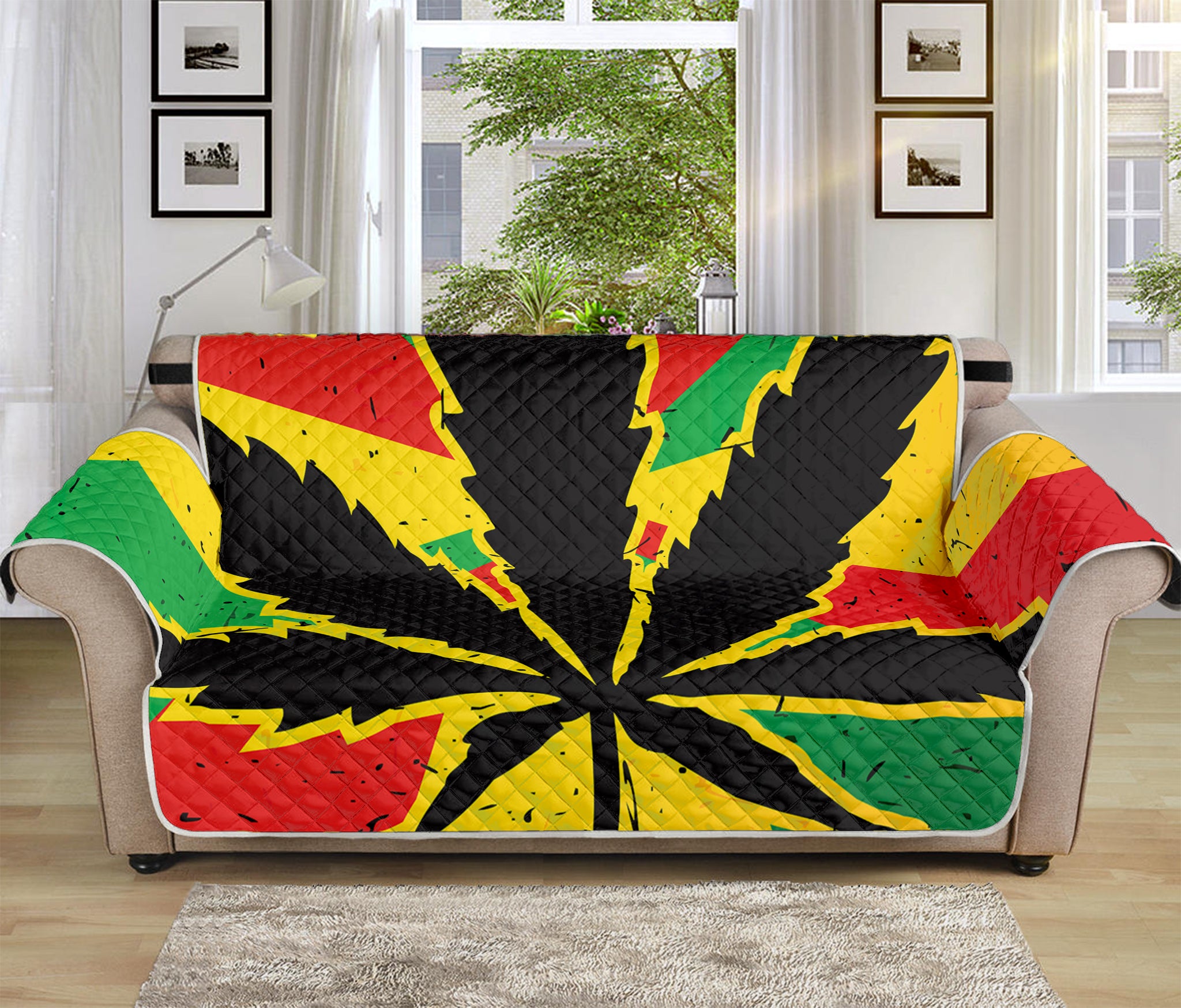 Cannabis Rasta Print Sofa Protector