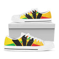 Cannabis Rasta Print White Low Top Sneakers