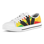 Cannabis Rasta Print White Low Top Shoes