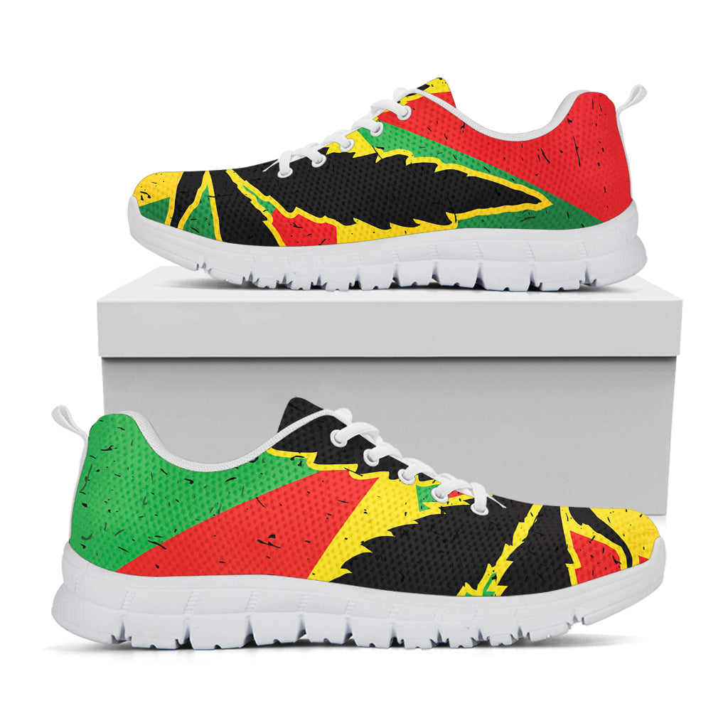 Cannabis Rasta Print White Sneakers