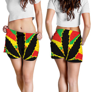 Cannabis Rasta Print Women's Shorts