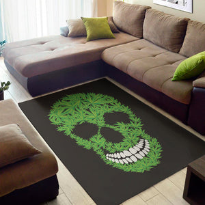 Cannabis Skull Print Area Rug