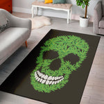 Cannabis Skull Print Area Rug