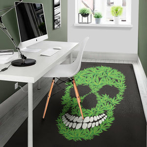 Cannabis Skull Print Area Rug