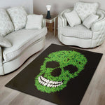 Cannabis Skull Print Area Rug