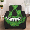 Cannabis Skull Print Armchair Slipcover