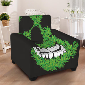 Cannabis Skull Print Armchair Slipcover