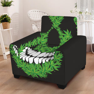 Cannabis Skull Print Armchair Slipcover