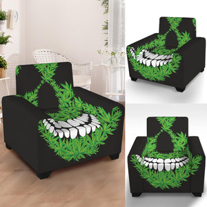 Cannabis Skull Print Armchair Slipcover