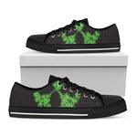 Cannabis Skull Print Black Low Top Shoes 