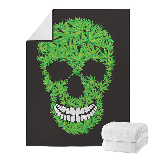 Cannabis Skull Print Blanket