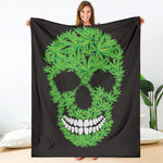 Cannabis Skull Print Blanket