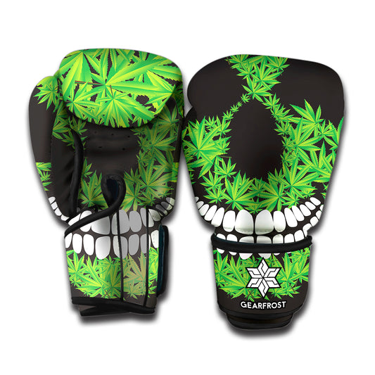 Cannabis Skull Print Boxing Gloves
