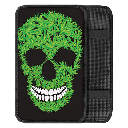 Cannabis Skull Print Car Center Console Cover