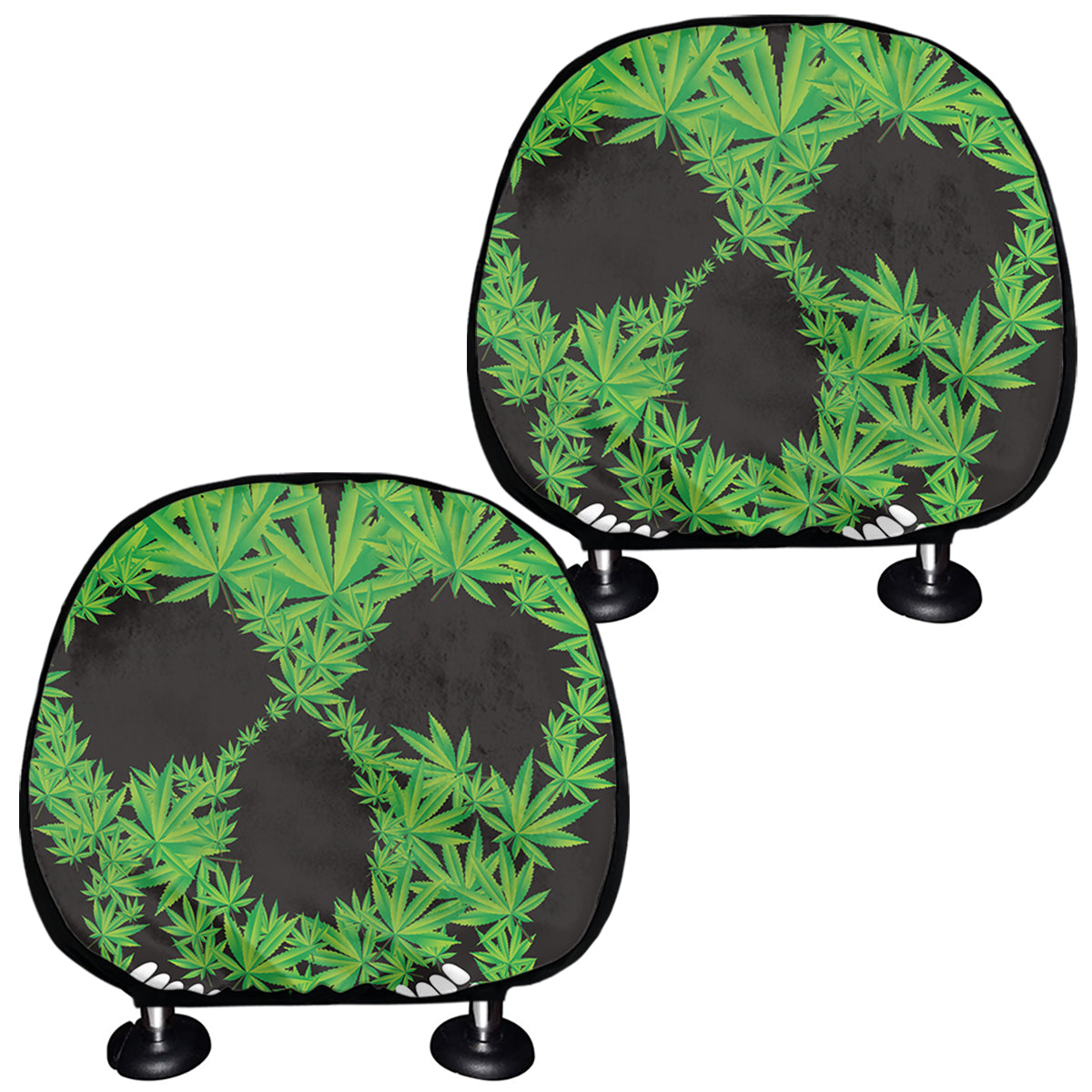 Cannabis Skull Print Car Headrest Covers