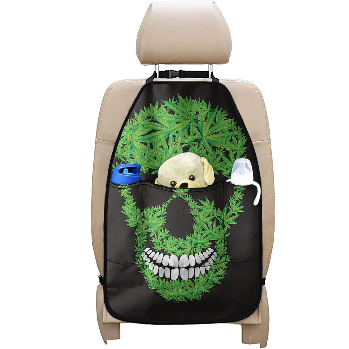 Cannabis Skull Print Car Seat Organizers