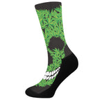 Cannabis Skull Print Crew Socks