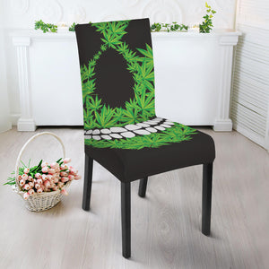 Cannabis Skull Print Dining Chair Slipcover