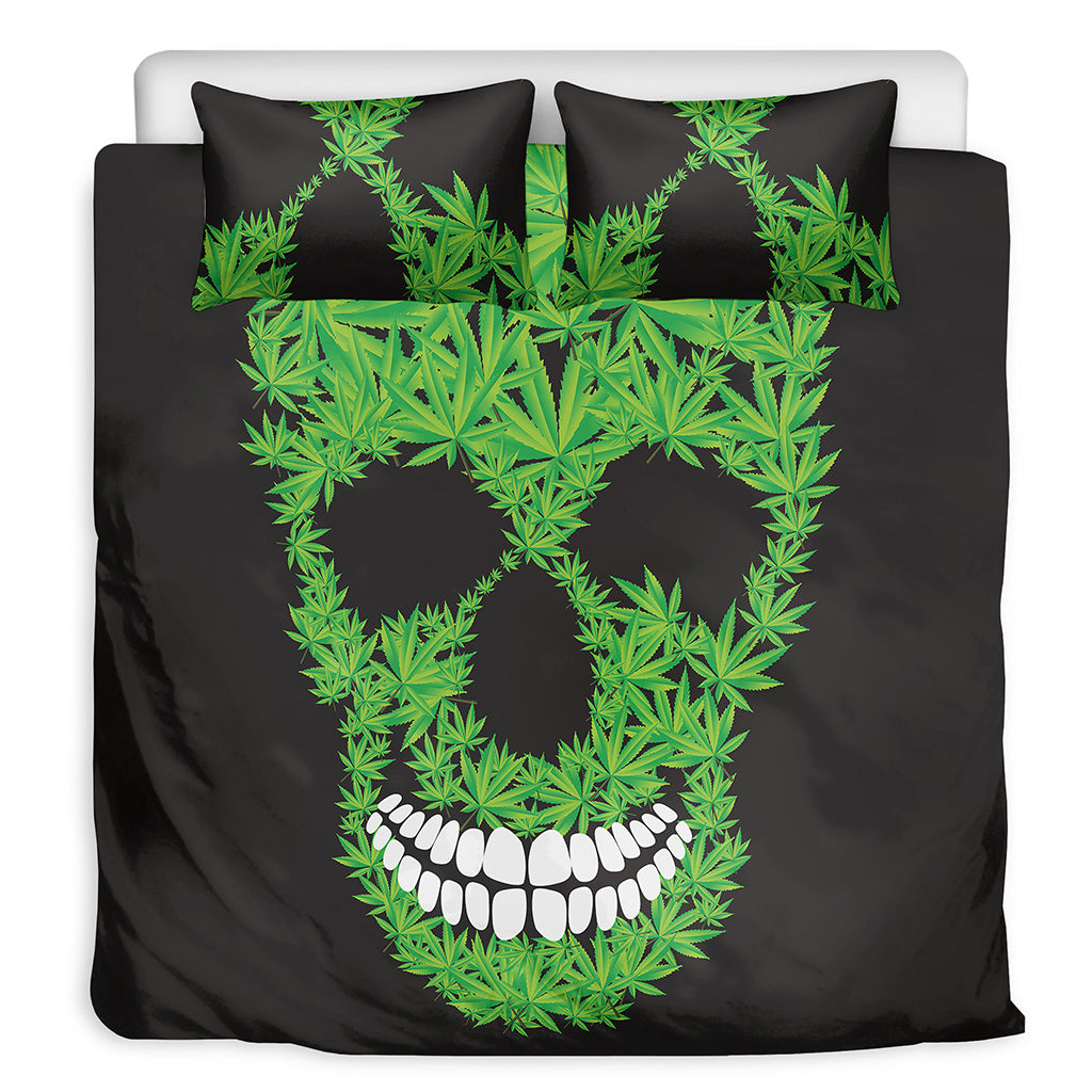 Cannabis Skull Print Duvet Cover Bedding Set