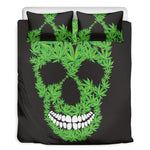 Cannabis Skull Print Duvet Cover Bedding Set