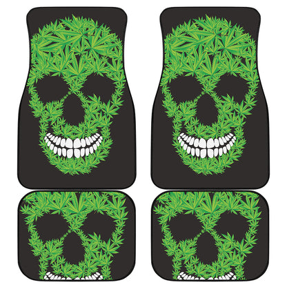 Cannabis Skull Print Front and Back Car Floor Mats
