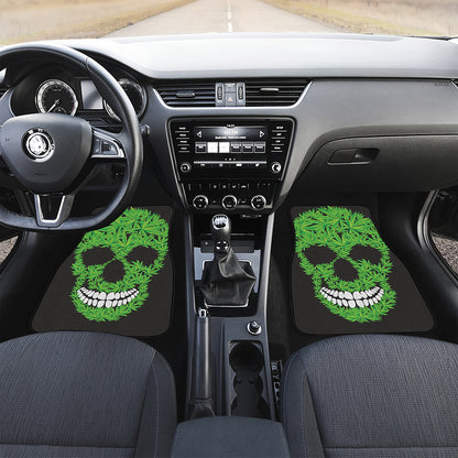 Cannabis Skull Print Front and Back Car Floor Mats