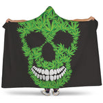 Cannabis Skull Print Hooded Blanket