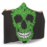 Cannabis Skull Print Hooded Blanket