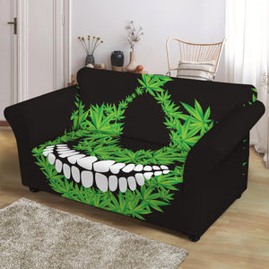 Cannabis Skull Print Loveseat Slipcover