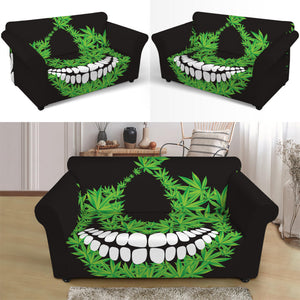 Cannabis Skull Print Loveseat Slipcover