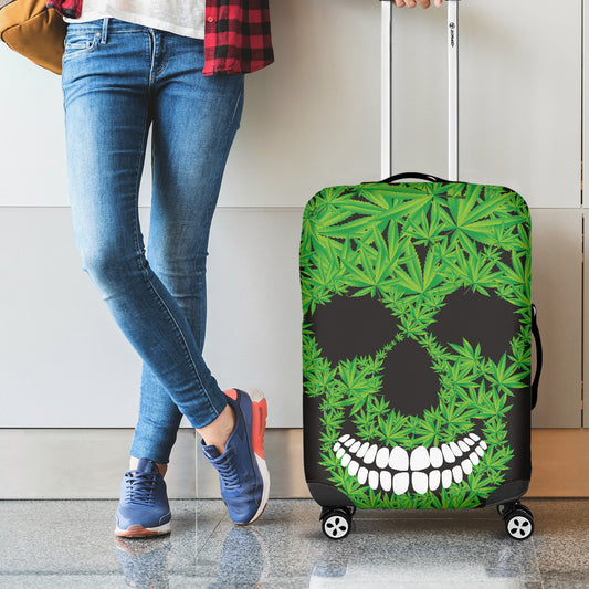 Cannabis Skull Print Luggage Cover