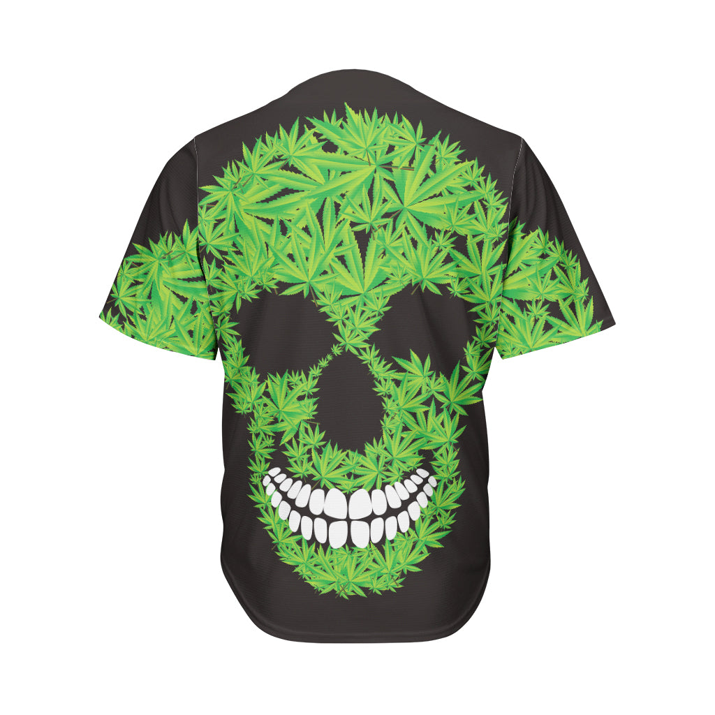 Cannabis Skull Print Men's Baseball Jersey