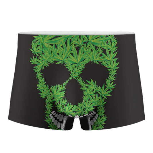 Cannabis Skull Print Men's Boxer Briefs