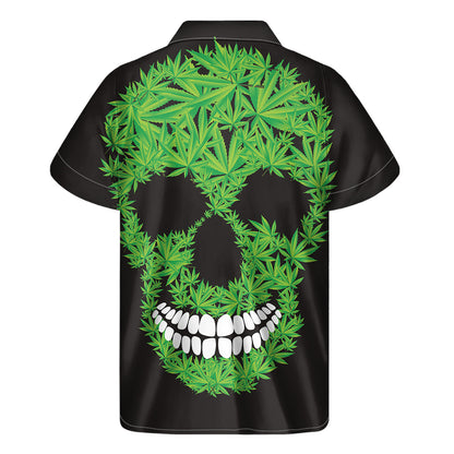 Cannabis Skull Print Men's Short Sleeve Shirt
