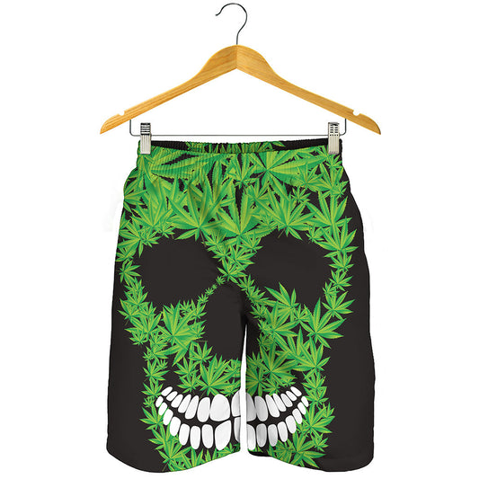 Cannabis Skull Print Men's Shorts