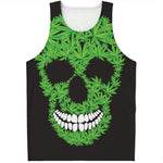 Cannabis Skull Print Men's Tank Top