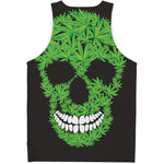 Cannabis Skull Print Men's Tank Top