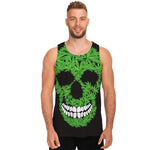 Cannabis Skull Print Men's Tank Top