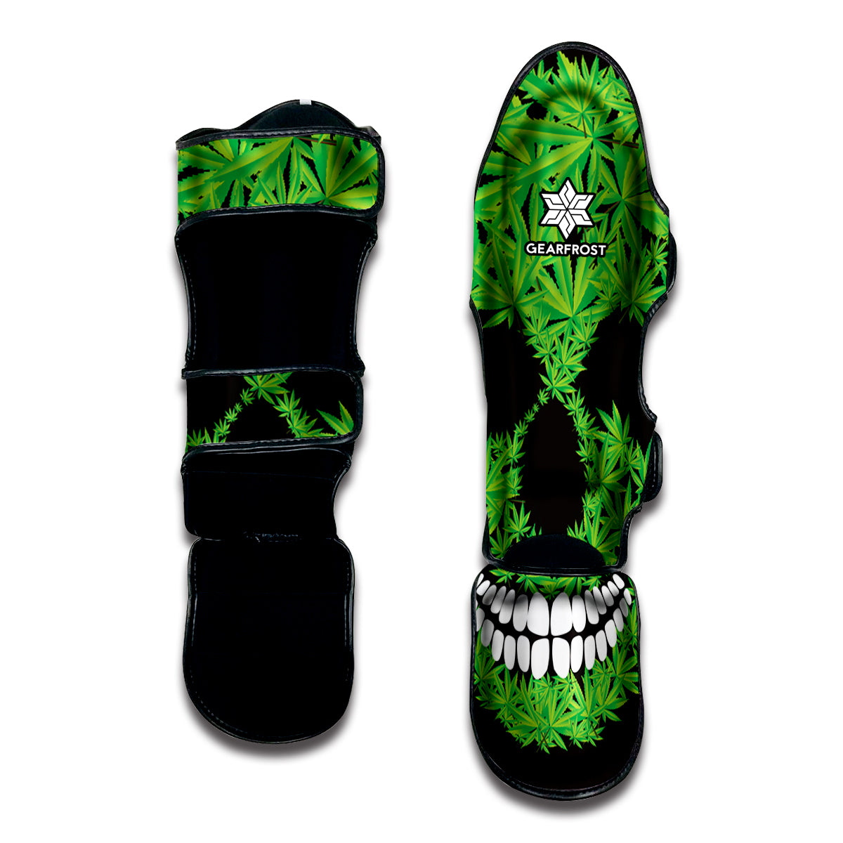 Cannabis Skull Print Muay Thai Shin Guard