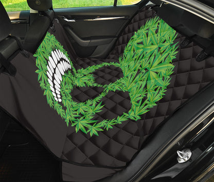 Cannabis Skull Print Pet Car Back Seat Cover