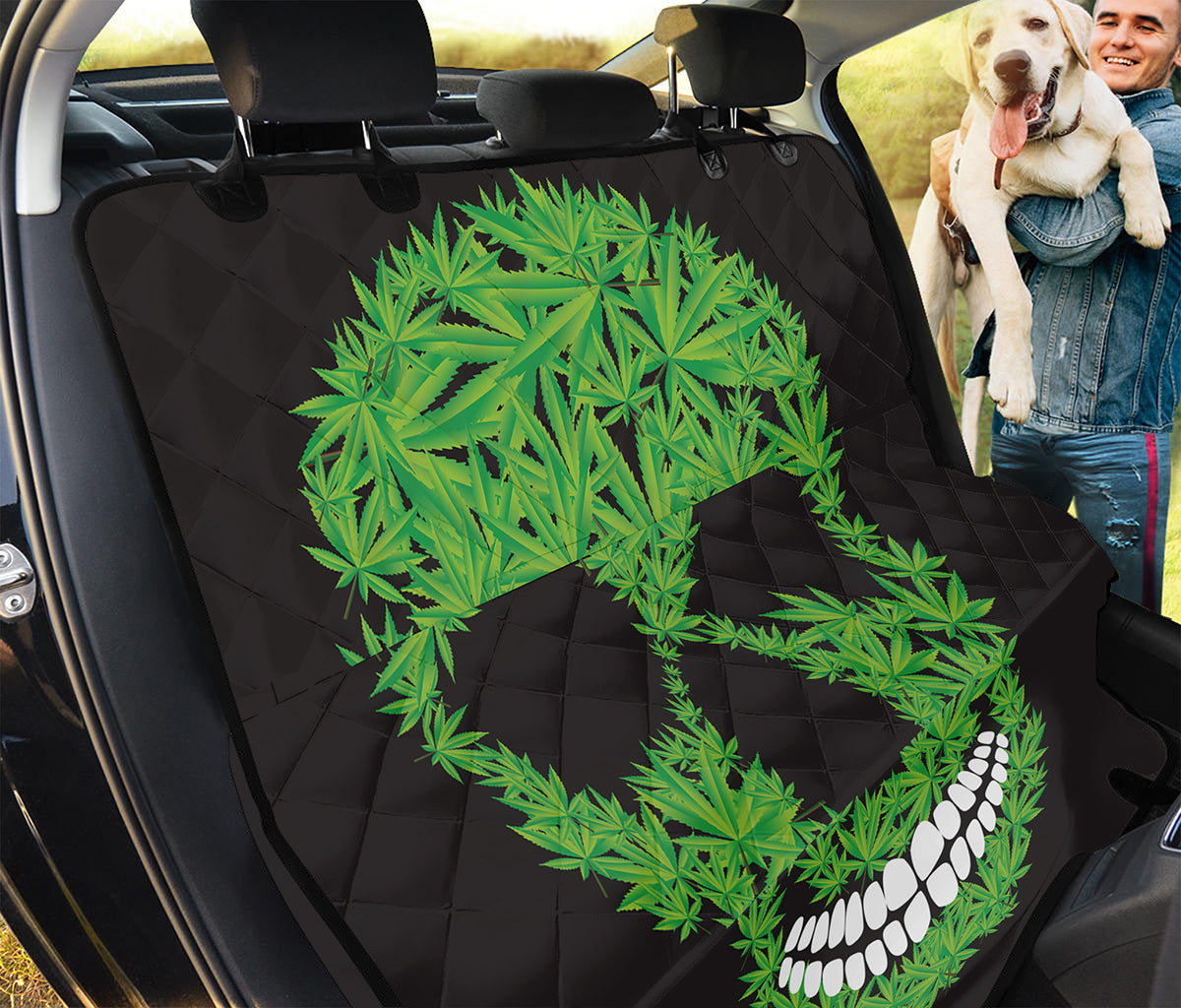 Cannabis Skull Print Pet Car Back Seat Cover