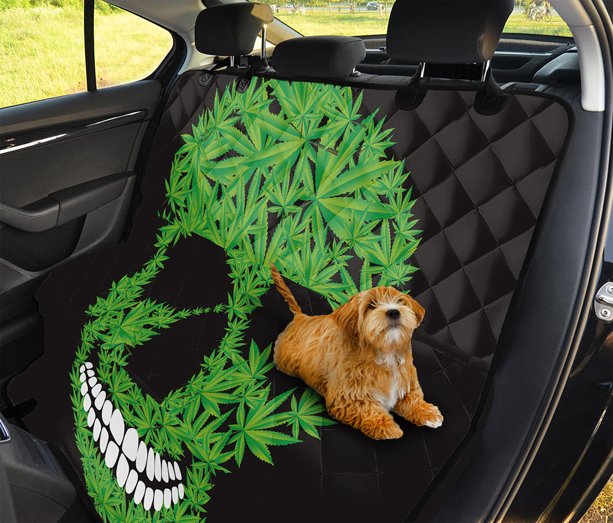 Cannabis Skull Print Pet Car Back Seat Cover